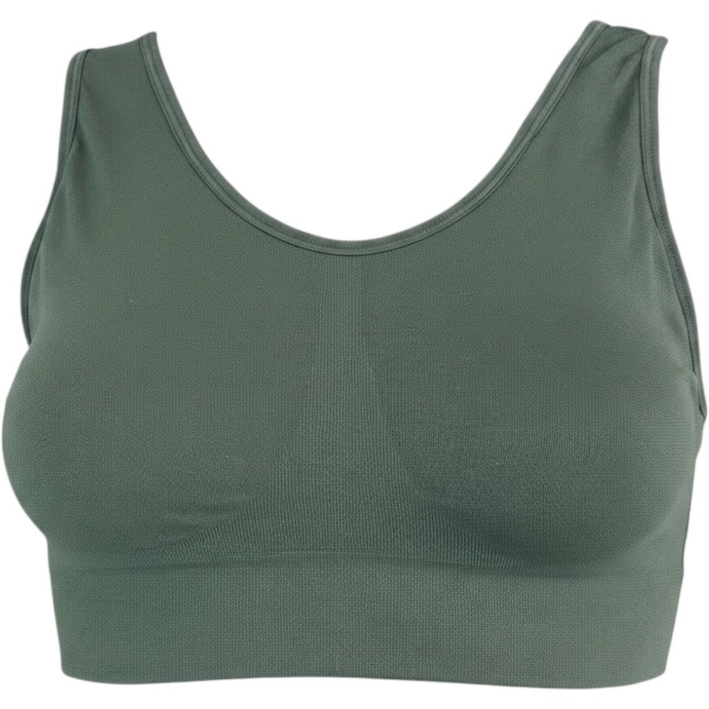 JOYSPUN Women's Seamless Yoga Bra Olive Green Comfortable Workout Top Large‎